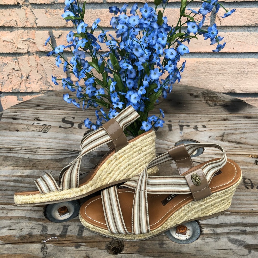 Libby Edelman elastic strappy wedge espadrille